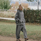 VINTAGE PIGMENT WASHING HOODED T-SHIRT GRAY