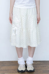 ロゼットポケットスカート(cream)