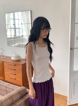 Uta Wavy Flower Punching Layered Sleeveless