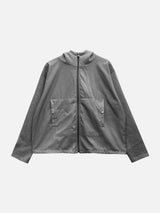 Slit CP color block hooded zip-up 3C