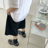 Two tuck wide banding half pants 2C