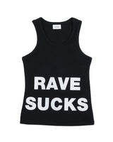 RAVE WAFFLE TANK TOP (BLACK)