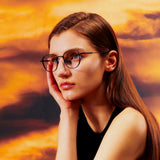 Knouun Round titanium glasses CODE. 102. B Navy
