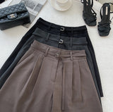 Dinet High-Waist Pintuck Shorts Slacks (Belt Set)