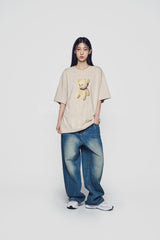 24FW ブロックベアショートスリーブTシャツ ベージュ