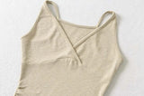 Cross-Neck Slim Sleeveless Top