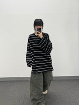 sheer striped long sleeve