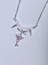 kitsch heart key cubic necklace