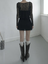 Plume Jacquard Sleeveless One Piece
