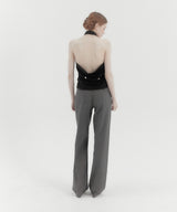 Halter Waistcoat Top Black
