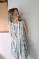 T/T ピオニー チェック ワンピース (soft blue