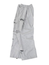 destroyed side tuck sweat pants (gray)