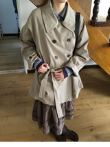 Belted trench half coat (2color)