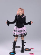 EVIL TOOTH striped symphony note element old-fashioned Luo sense puffy skirt