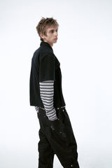 SIDE SNAP BACK LOGO PANTS (BLACK)