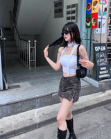 :Slim fit tube top muffler set(2color)
