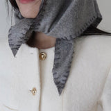Wool Stitch Hair Scarf_Grey