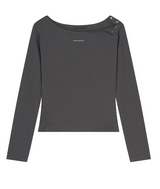 [mnem] alter snap boatneck tee (charcoal)