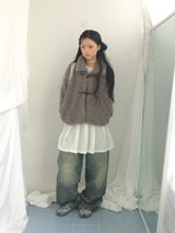 line and pleated dress
