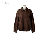 Camu Suede Slit Blouson Jacket