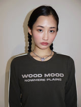 ウッドムード グラフィック Tシャツ カーキ