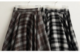 Hial Hem Unbalanced Line Check Banding Skirt