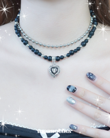 Black Heart Beads Necklace