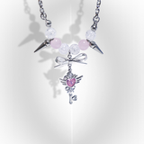 kitsch heart key cubic necklace