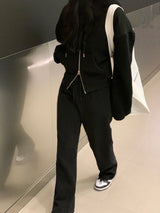 [MADE] Stern hip crop two-way hood zip-up -basic