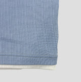 Harnel Layered Ribbed Henley Neck Short Sleeve T-shirt