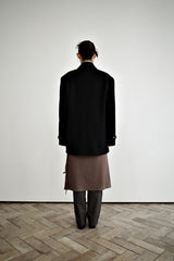 Fuzzy heavy wool coat, Black