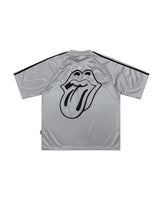 DC x The Rolling Stones Logo Glossy Soccer Jersey Grey