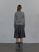 STAR BUTTON TOP / MELANGE GRAY
