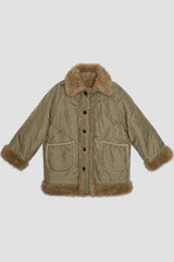 Reversible fur coat, Camel