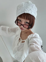 Flower Punching Shirring Beanie