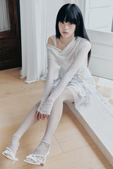 リリーカウルリボントップス ivory