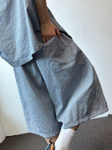 Logi Linen Stripe Balloon Bermuda Shorts 2color