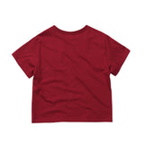 EEERRR Heart lace artwork semi-crop T-shirt (Red)