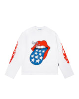 DC x The Rolling Stones Flame Tongue LS T-Shirt White