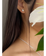 Cotton ball earring (silver)