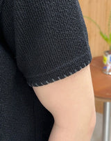 [1+1] Reton Stitch Muscle Knit Short Sleeve Tee