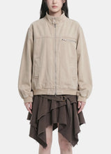 Pigment Washed Stand-Neck Blouson