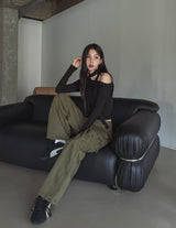 Linna Unbalanced Shoulder Scarf Long Sleeve