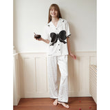 Black and white polka dot printed pajamas｜Suitable for all seasons