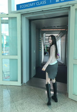 Shirring Banded Cut Skirt