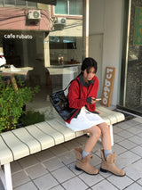 スタッドフォールディングスエードブーツ (2color)