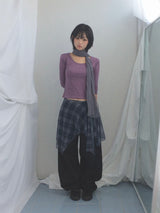 Misty Checkered Layered Skirt