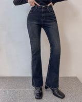フリースブーツカットデニムパンツ