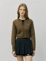 ROUND SKASHI KNIT CARDIGAN BROWN