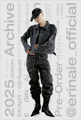 DIAMOND PATCH WASHING BLACK DENIM PANTS